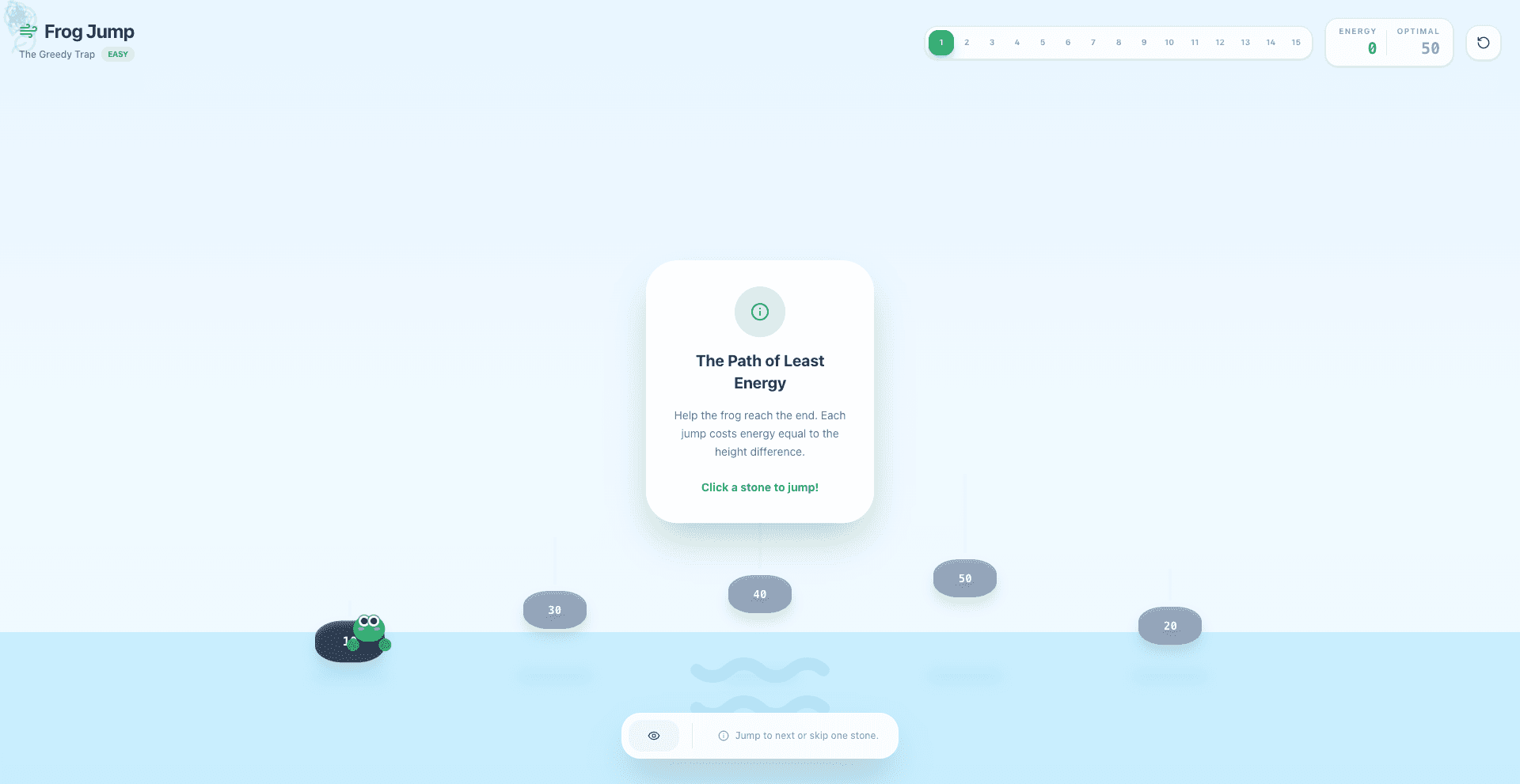 Day 71: frog-jump-the-minimum-energy-path.vercel.app