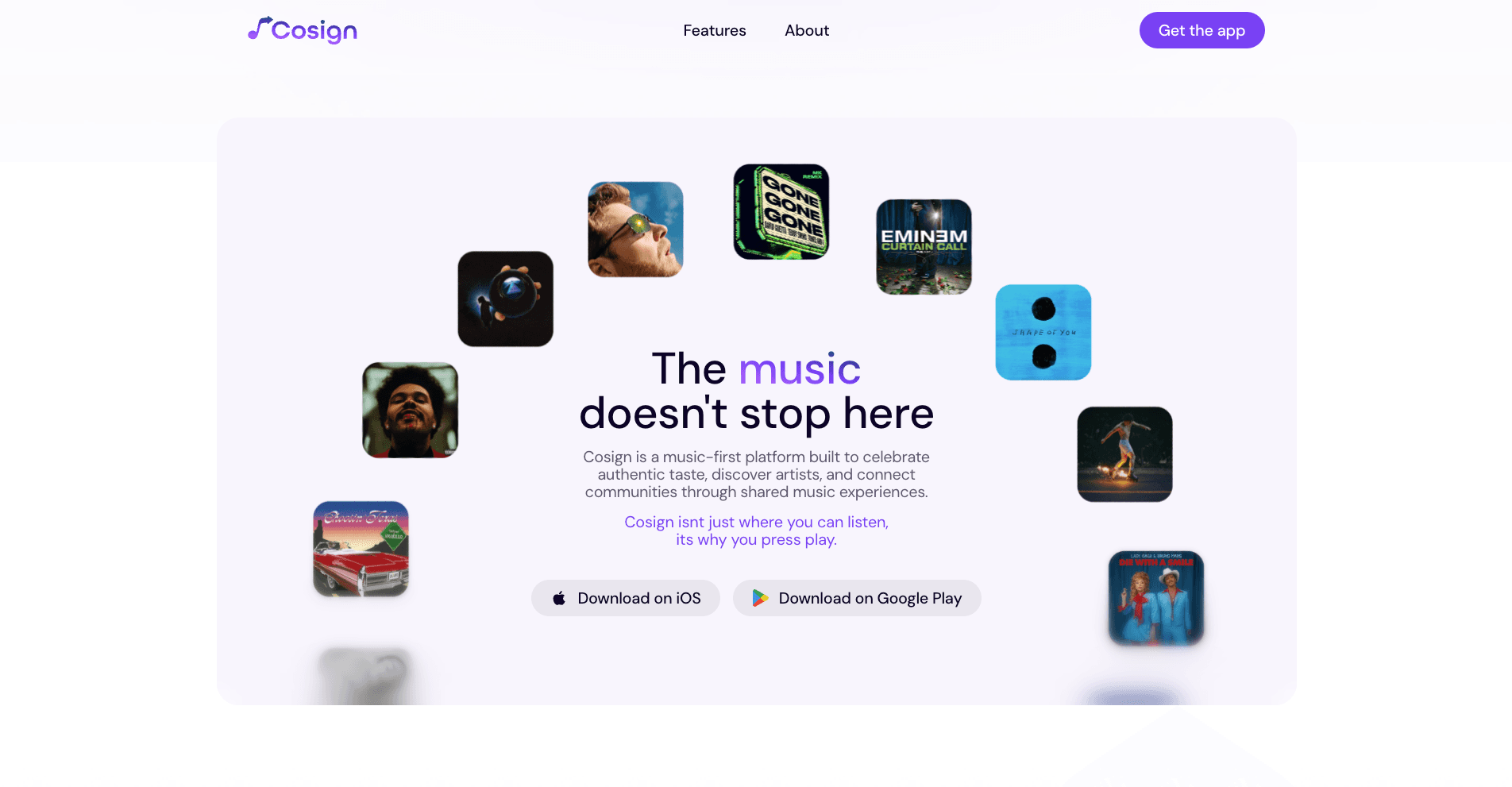 The music doesn't stop here: album wall with store links