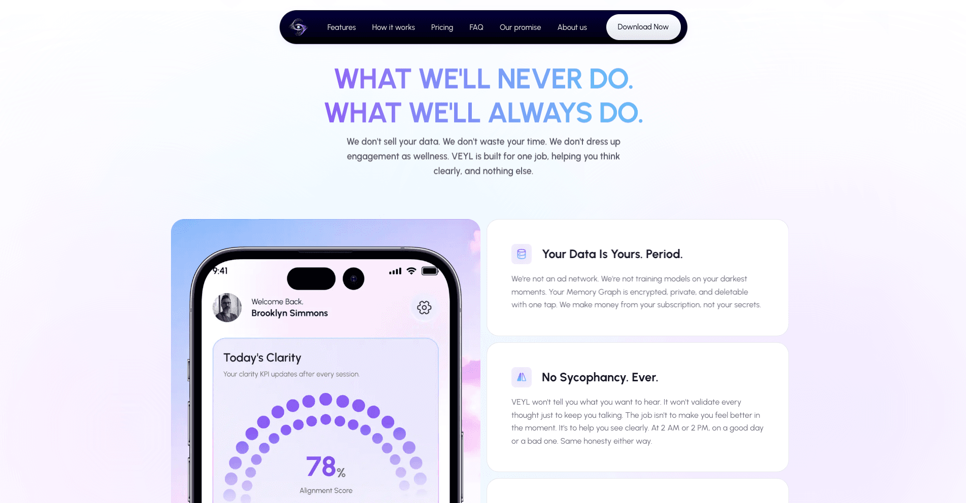 What we'll never do, what we'll always do: the product promise